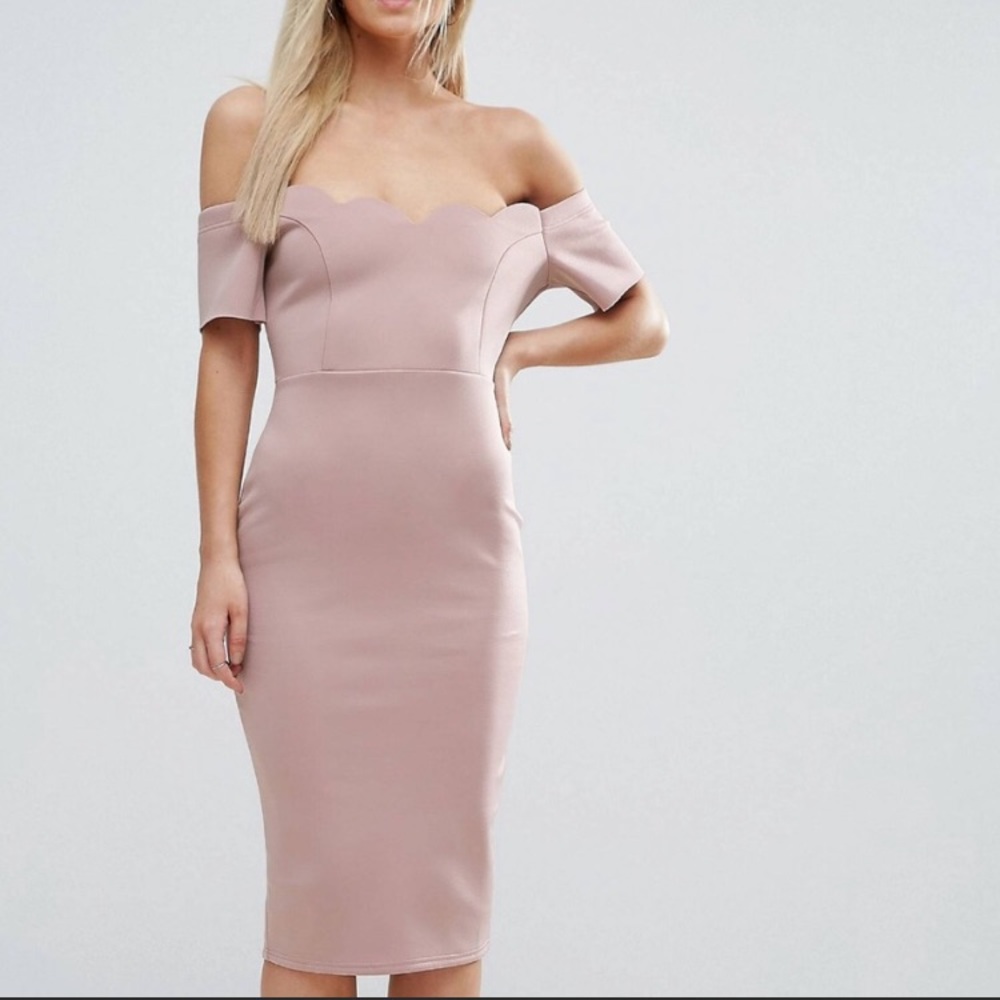 ASOS Blush Midi Cocktail Dress
